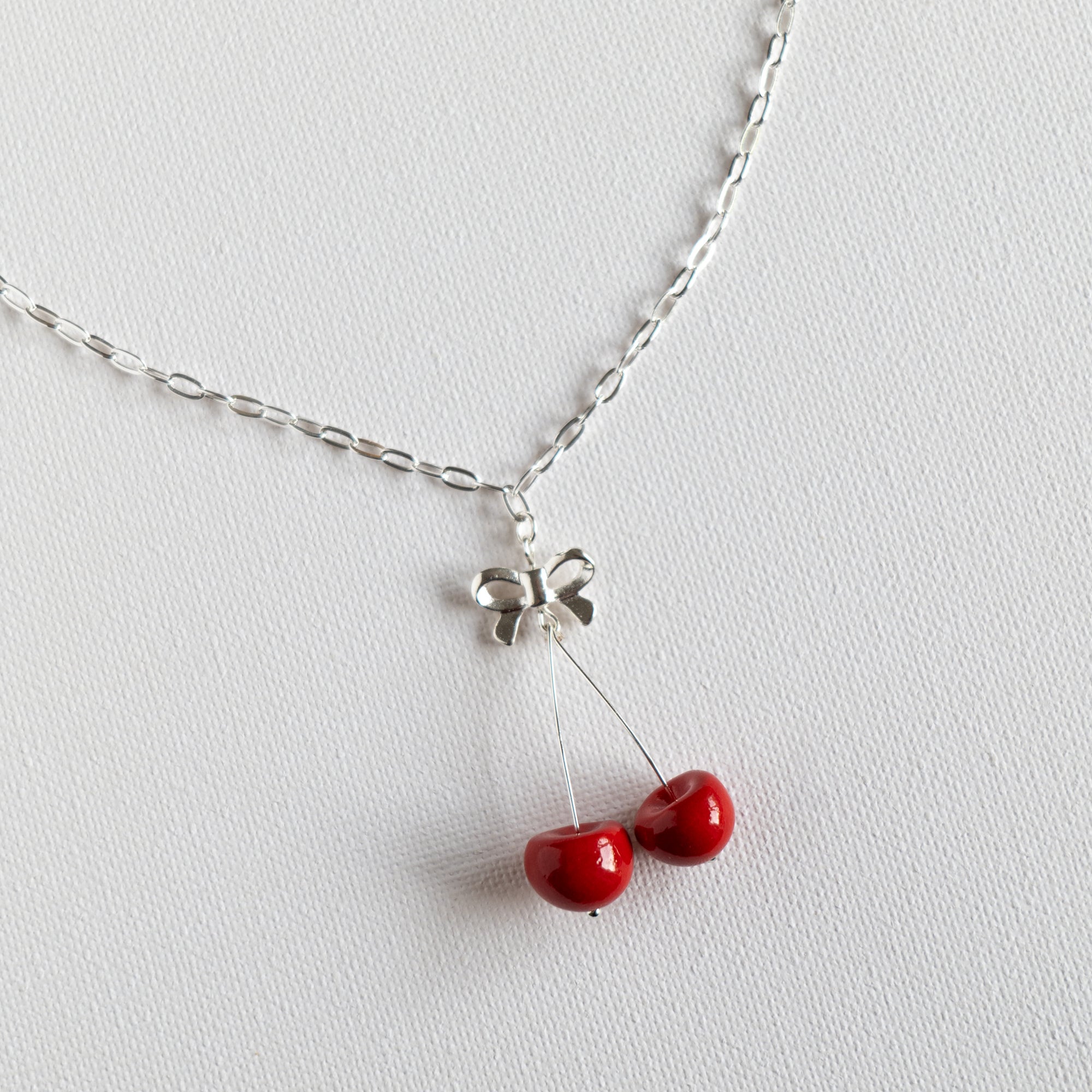 Sterling silver cherry necklace shop